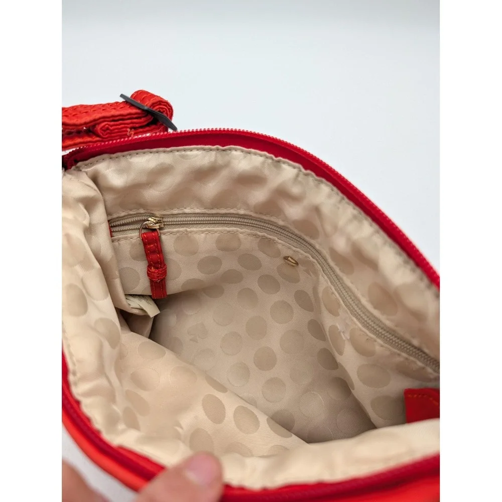 Kate Spade‎ Crossbody Bag Womens Small Red Nylon Zip Shoulder Purse Logo